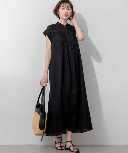 23区(ニジュウサンク)の「ウォッシュドシアーボイル ピンタック ワンピース(ワンピース・レディース・こしょう色系/ローズ系/ブラック系/ダルブルー系/ダークブラウン系・38)」の15枚目の写真
