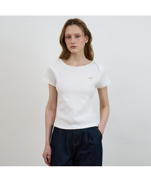 Punching Boat Neck T-shirt [Ivory]