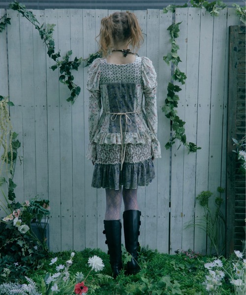 rurumu:（ルルムウ）の「rurumu:/ルルムウ/velour lace up mini dress（ワンピース・レディース・ブラウン/アイボリー/ブルー系その他・F）」の5枚目の写真