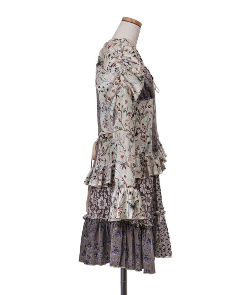 rurumu:（ルルムウ）の「rurumu:/ルルムウ/velour lace up mini dress（ワンピース・レディース・ブラウン/アイボリー/ブルー系その他・F）」の9枚目の写真