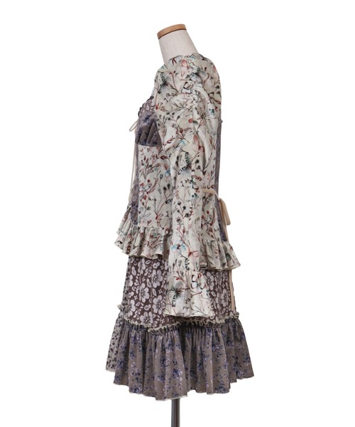 rurumu:（ルルムウ）の「rurumu:/ルルムウ/velour lace up mini dress（ワンピース・レディース・ブラウン/アイボリー/ブルー系その他・F）」の10枚目の写真