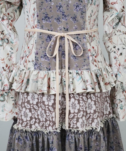 rurumu:（ルルムウ）の「rurumu:/ルルムウ/velour lace up mini dress（ワンピース・レディース・ブラウン/アイボリー/ブルー系その他・F）」の13枚目の写真