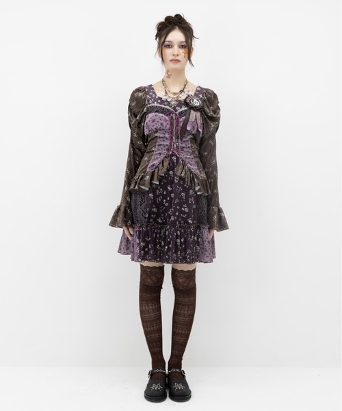 rurumu:（ルルムウ）の「rurumu:/ルルムウ/velour lace up mini dress（ワンピース・レディース・ブラウン/アイボリー/ブルー系その他・F）」の17枚目の写真