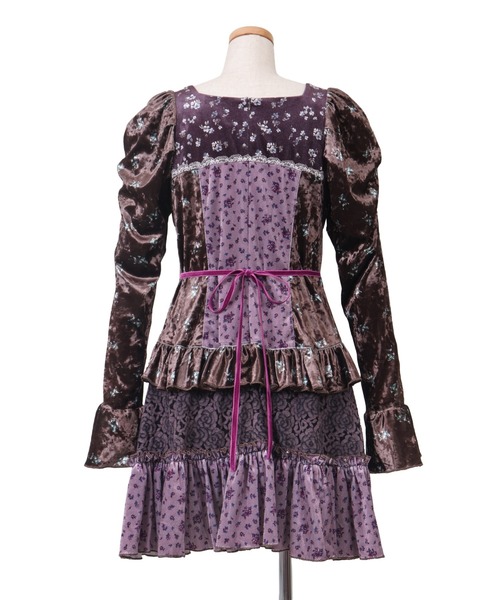 rurumu:（ルルムウ）の「rurumu:/ルルムウ/velour lace up mini dress（ワンピース・レディース・ブラウン/アイボリー/ブルー系その他・F）」の18枚目の写真