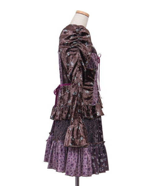 rurumu:（ルルムウ）の「rurumu:/ルルムウ/velour lace up mini dress（ワンピース・レディース・ブラウン/アイボリー/ブルー系その他・F）」の19枚目の写真
