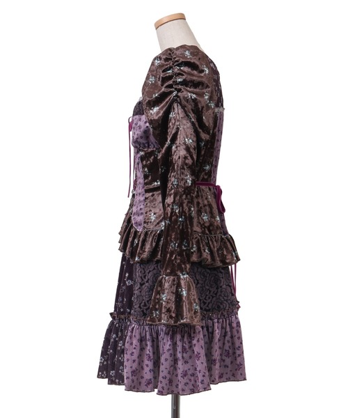 rurumu:（ルルムウ）の「rurumu:/ルルムウ/velour lace up mini dress（ワンピース・レディース・ブラウン/アイボリー/ブルー系その他・F）」の20枚目の写真