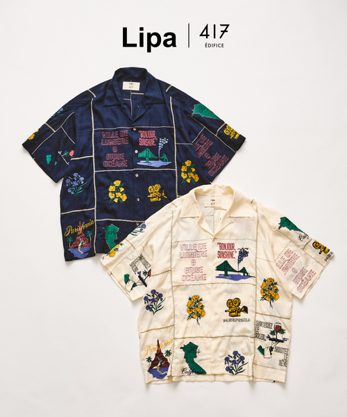 417 EDIFICE(フォーワンセブンエディフィス)の「LIPA×417 エンブロイダリーシャツ(シャツ/ブラウス・メンズ・アイボリー/ネイビー・LARGE/MEDIUM/SMALL)」の5枚目の写真