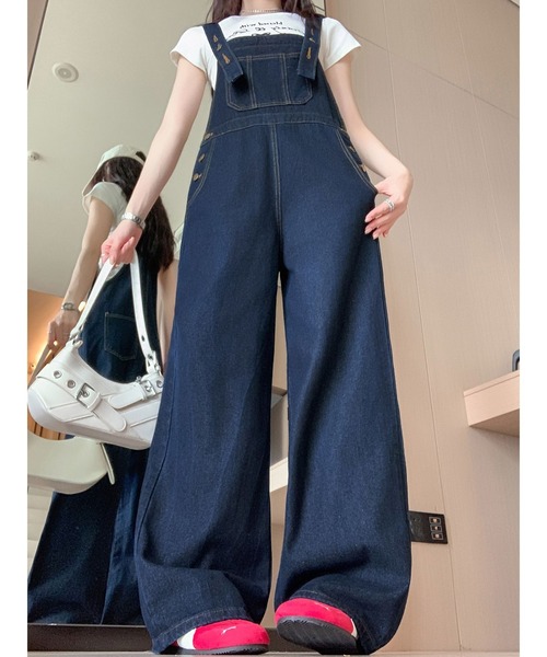 FAVORITO(ファヴォリート)の「デニムサロペット(サロペット/オーバーオール・レディース・ダークブルー・S/XL/L/M)」の3枚目の写真
