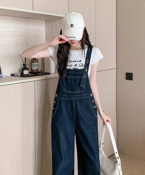 FAVORITO(ファヴォリート)の「デニムサロペット(サロペット/オーバーオール・レディース・ダークブルー・S/XL/L/M)」の5枚目の写真