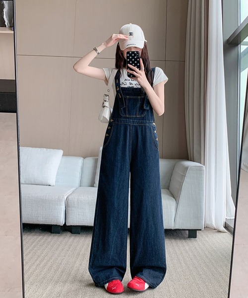 FAVORITO(ファヴォリート)の「デニムサロペット(サロペット/オーバーオール・レディース・ダークブルー・S/XL/L/M)」の6枚目の写真