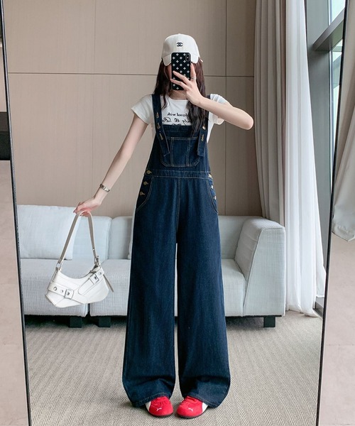 FAVORITO(ファヴォリート)の「デニムサロペット(サロペット/オーバーオール・レディース・ダークブルー・S/XL/L/M)」の7枚目の写真