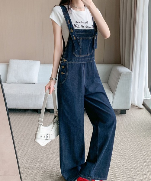 FAVORITO(ファヴォリート)の「デニムサロペット(サロペット/オーバーオール・レディース・ダークブルー・S/XL/L/M)」の4枚目の写真