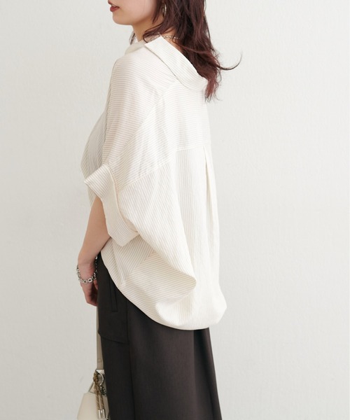 LARUTA（ラルータ）の「【LARUTA】とろなめらかスキッパー半袖シャツ（シャツ/ブラウス・レディース・ライム/ダークブラウン/その他2/その他1・FREE）」の13枚目の写真