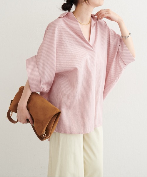 LARUTA（ラルータ）の「【LARUTA】とろなめらかスキッパー半袖シャツ（シャツ/ブラウス・レディース・ライム/ダークブラウン/その他2/その他1・FREE）」の17枚目の写真