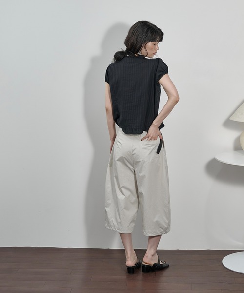 THE YOn(ザヨン)の「シアーストライプギャザーシェイプシャツ(シャツ/ブラウス・レディース・ブラック/オフホワイト・FREE)」の14枚目の写真