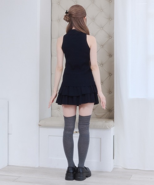 Rmine(アールマイン)の「襟付きリボン ニットトップス & ティアードミニスカート セットアップ(セットアップ・レディース・ブルー/ホワイト/グレー/ネイビー・FREE)」の19枚目の写真