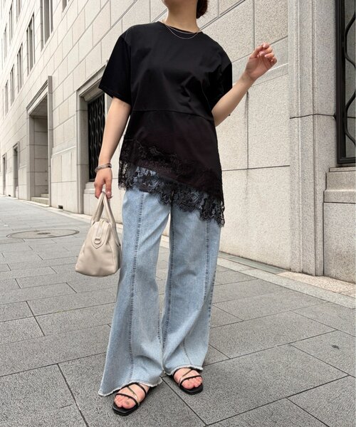 Jena espace merveilleux(ジェナ エスパスメルヴェイユ)の「裾レース切替カットソー(Tシャツ/カットソー・レディース・ベージュ/ブラック/オフホワイト・FREE)」の15枚目の写真