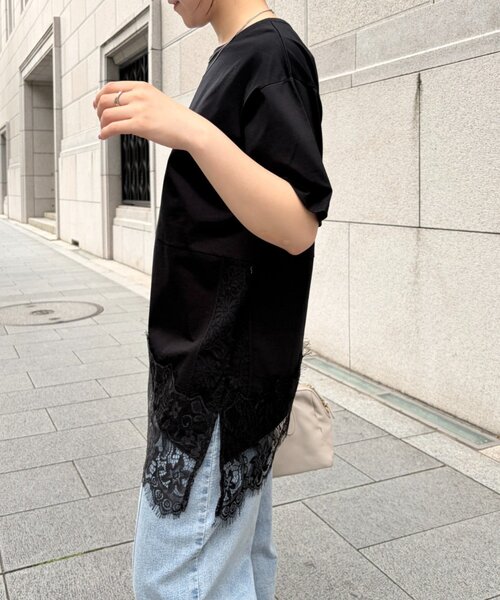 Jena espace merveilleux(ジェナ エスパスメルヴェイユ)の「裾レース切替カットソー(Tシャツ/カットソー・レディース・ベージュ/ブラック/オフホワイト・FREE)」の17枚目の写真