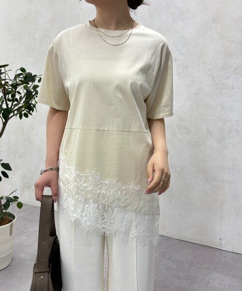 Jena espace merveilleux(ジェナ エスパスメルヴェイユ)の「裾レース切替カットソー(Tシャツ/カットソー・レディース・ベージュ/ブラック/オフホワイト・FREE)」の22枚目の写真