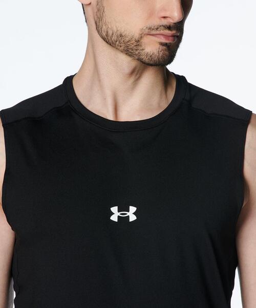 UNDER ARMOUR（アンダーアーマー）の「UAヒートギア コンフォート フィッティド スリーブレス クルーネック シャツ（ベースボール/メンズ）（Tシャツ/カットソー・メンズ・ブラック・L/2XL/3XL/XL）」の4枚目の写真