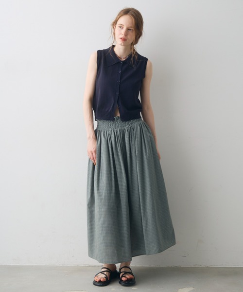 Crisp(クリスプ)の「sleeve less knit polo tops / スリーブレスニットポロトップス(ポロシャツ・レディース・ナチュラル/ネイビー・FREE)」の18枚目の写真