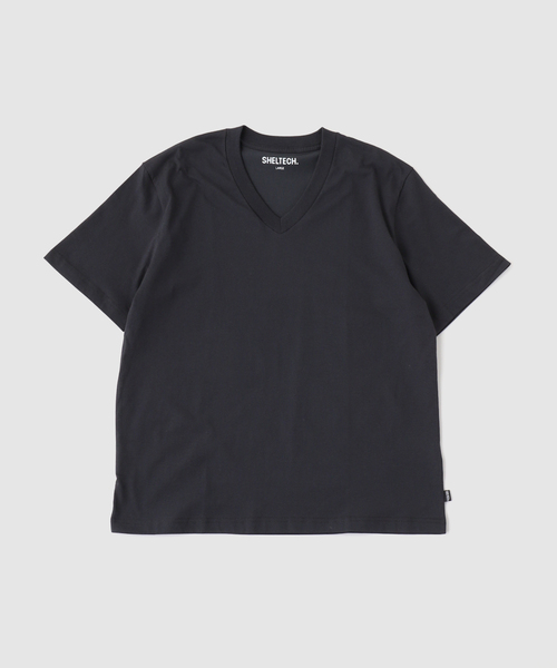 SHELTECH(シェルテック)の「SHELTECH×JOURNAL STANDARD 別注 SOLID Vネック Tシャツ(Tシャツ/カットソー・メンズ・ホワイト/ブラック系その他・MEDIUM/LARGE)」の1枚目の写真
