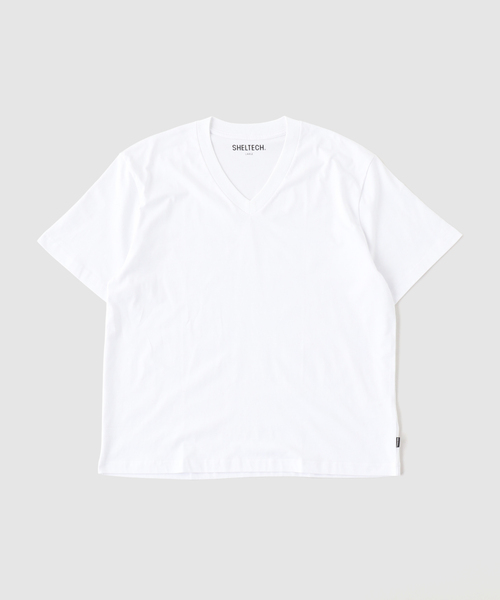 SHELTECH(シェルテック)の「SHELTECH×JOURNAL STANDARD 別注 SOLID Vネック Tシャツ(Tシャツ/カットソー・メンズ・ホワイト/ブラック系その他・MEDIUM/LARGE)」の2枚目の写真