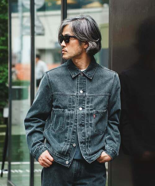 Levi's(リーバイス)の「Levi’s(リーバイス) 別注 2nd Type トラッカー ジャケット ASH BLACK(デニムジャケット・メンズ・チャコールグレー・XX-LARGE/X-LARGE/LARGE/MEDIUM/SMALL/X-SMALL)」の8枚目の写真