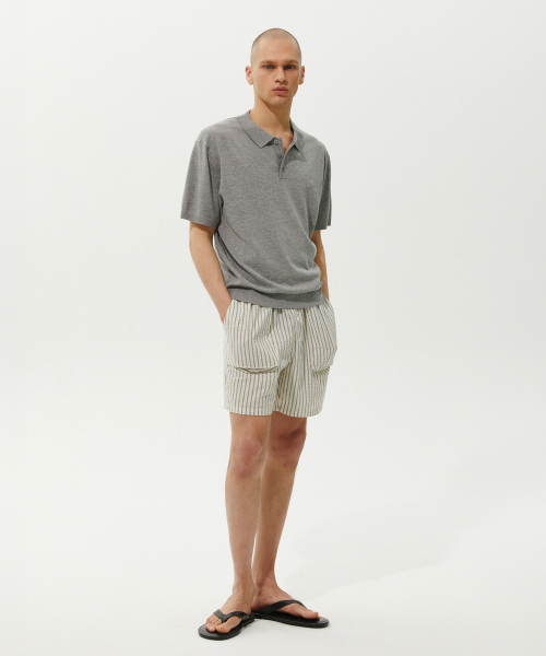 PLAC(プラック)の「ボタンカラー半袖ニット2色(ニット/セーター・メンズ・グレー/ブラック・X-LARGE/LARGE/MEDIUM)」の3枚目の写真