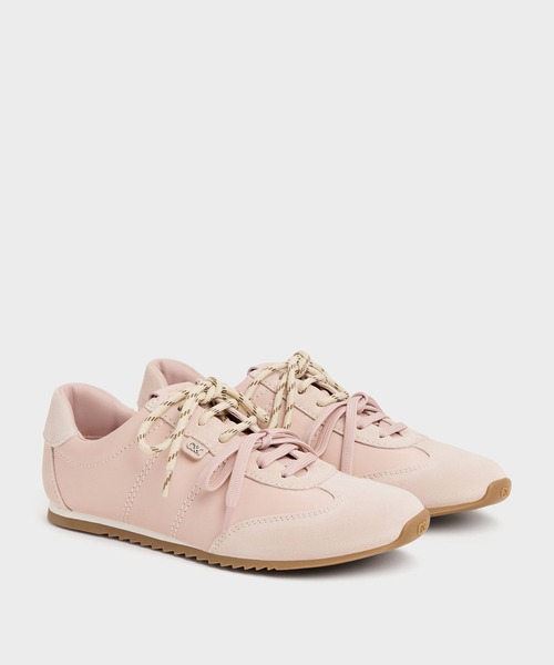 CHARLES & KEITH(チャールズ & キース)の「Jace ジェイス レザー&スエード スニーカー(スニーカー・レディース・ダークブラウン/オフホワイト/ピンク・22.5cm/23cm/23.5cm/24.5cm/25cm/25.5cm)」の4枚目の写真