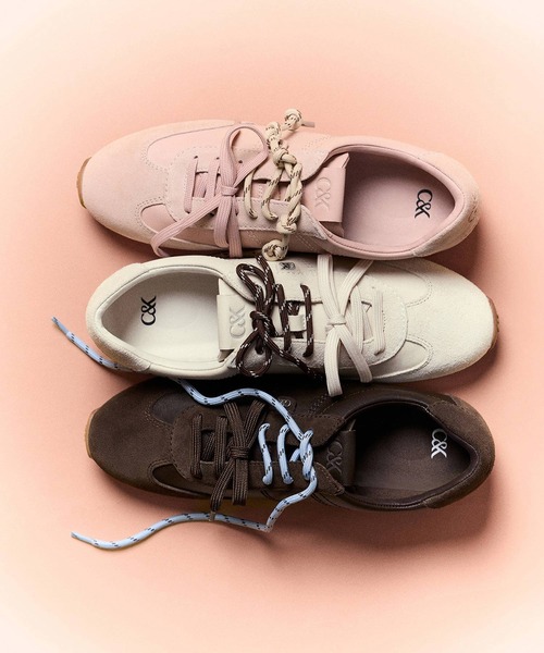 CHARLES & KEITH(チャールズ & キース)の「Jace ジェイス レザー&スエード スニーカー(スニーカー・レディース・ダークブラウン/オフホワイト/ピンク・22.5cm/23cm/23.5cm/24.5cm/25cm/25.5cm)」の17枚目の写真