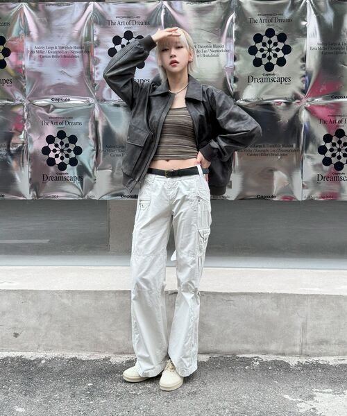 LEFTSEOUL（レフトソウル）の「[男女共用] シンセティックレザー フライトジャケット [ブラック]（ライダースジャケット・レディース・その他・LARGE/X-LARGE/MEDIUM）」の17枚目の写真