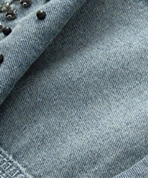 LA POMME petit(ラポミ・プチ)の「Lace Motif Denim Vest(ベスト・レディース・ブルー・FREE)」の3枚目の写真