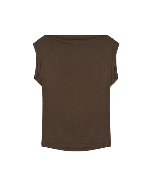 NICK&NICOLE（ニックアンドニコール）の「DRAPED SHIRRING SLEEVELESS TOP_BROWN（Tシャツ/カットソー・レディース・その他・FREE）」の5枚目の写真