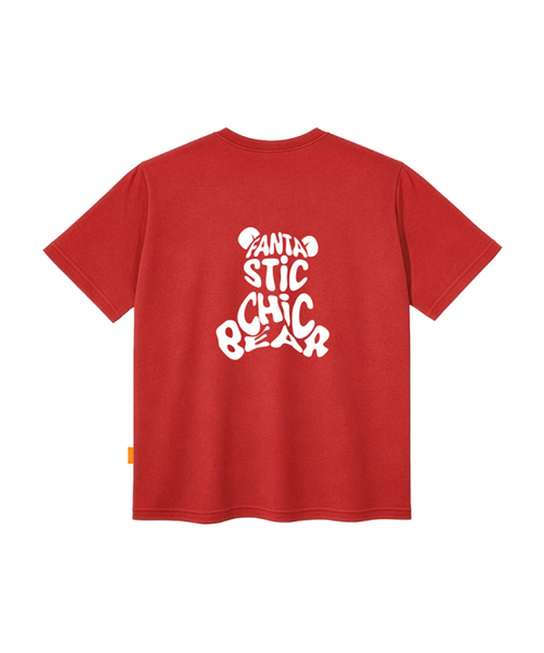 LLAMO(エラモ)の「ファンタスティックベア 半袖Tシャツ 男女共用 ビッグサイズ(Tシャツ/カットソー・メンズ・ホワイト/ブラック/レッド/ダークインディゴブルー・SMALL/MEDIUM/LARGE/X-LARGE/2XL/4XL/3XL)」の6枚目の写真