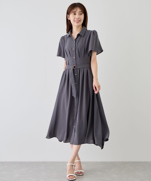 Jayro(ジャイロ)の「ウエストタックシャツワンピース(シャツ/ブラウス・レディース・ブルー系その他4/ネイビー/ブラック/チャコールグレー・M)」の3枚目の写真