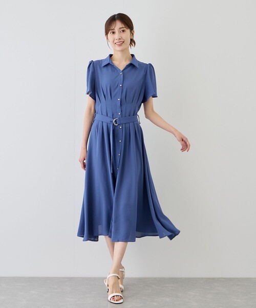 Jayro(ジャイロ)の「ウエストタックシャツワンピース(シャツ/ブラウス・レディース・ブルー系その他4/ネイビー/ブラック/チャコールグレー・M)」の1枚目の写真