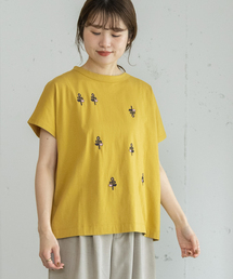フラワー刺繍フレンチTee