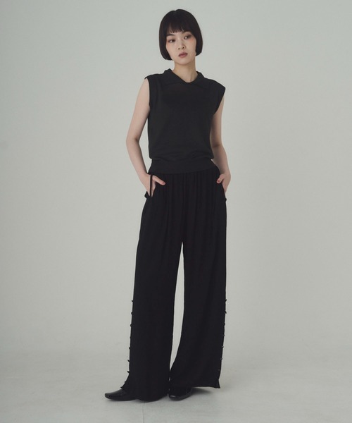 SOYEN(ソイエン)の「襟付きレイヤード風シアーニット(ニット/セーター・レディース・グレー/ブラック・F)」の18枚目の写真