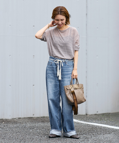 FRAMeWORK(フレームワーク)の「BIG JOHN×BETTER THAN GOOD SLEEK WIDE LEG デニム(デニムパンツ・レディース・ブルー・MEDIUM/SMALL)」の2枚目の写真