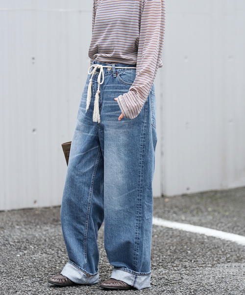 FRAMeWORK(フレームワーク)の「BIG JOHN×BETTER THAN GOOD SLEEK WIDE LEG デニム(デニムパンツ・レディース・ブルー・MEDIUM/SMALL)」の5枚目の写真