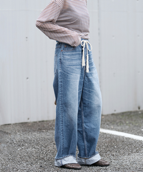 FRAMeWORK(フレームワーク)の「BIG JOHN×BETTER THAN GOOD SLEEK WIDE LEG デニム(デニムパンツ・レディース・ブルー・MEDIUM/SMALL)」の6枚目の写真