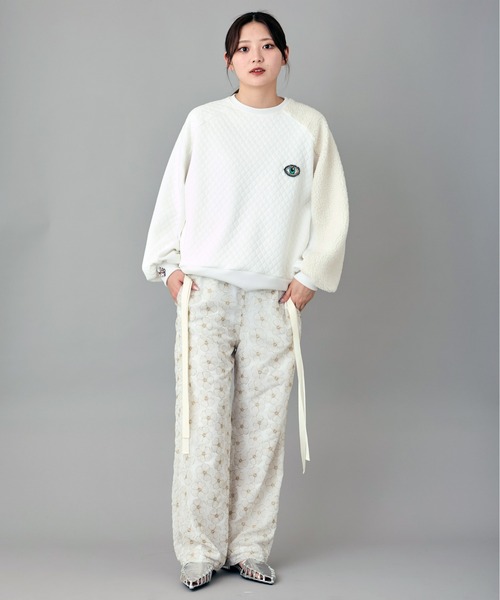 FLUMOR(フラマー)の「インポートフラワー刺繍セミワイドパンツ(その他パンツ・レディース・アイボリー・38)」の19枚目の写真