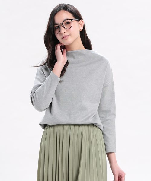 ROPE' PICNIC(ロペピクニック)の「ポンチボートネックプルオーバー(Tシャツ/カットソー・レディース・ネイビー/グレー/オフホワイト・38)」の1枚目の写真