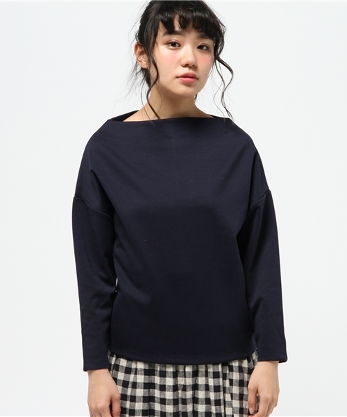 ROPE' PICNIC(ロペピクニック)の「ポンチボートネックプルオーバー(Tシャツ/カットソー・レディース・ネイビー/グレー/オフホワイト・38)」の11枚目の写真