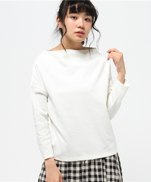 ROPE' PICNIC(ロペピクニック)の「ポンチボートネックプルオーバー(Tシャツ/カットソー・レディース・ネイビー/グレー/オフホワイト・38)」の8枚目の写真