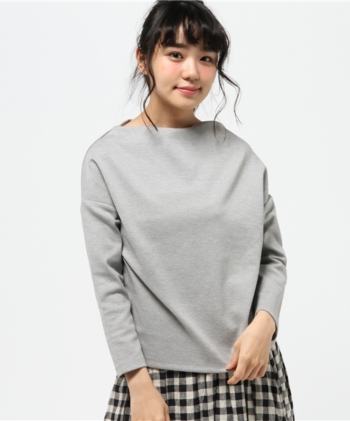ROPE' PICNIC(ロペピクニック)の「ポンチボートネックプルオーバー(Tシャツ/カットソー・レディース・ネイビー/グレー/オフホワイト・38)」の9枚目の写真