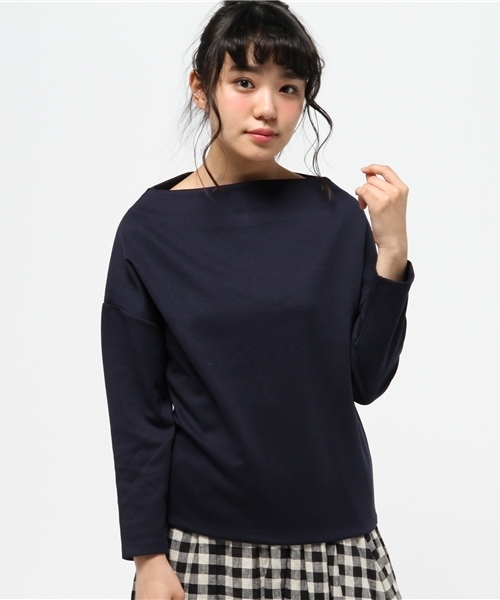 ROPE' PICNIC(ロペピクニック)の「ポンチボートネックプルオーバー(Tシャツ/カットソー・レディース・ネイビー/グレー/オフホワイト・38)」の10枚目の写真