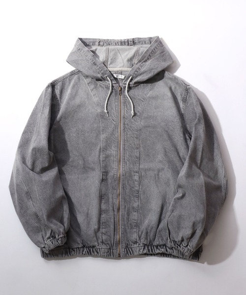 SITRY(シトリー)の「Denim Zip Hoodie/デニムパーカー デニムジャケット ブルゾン フルジップパーカー フーディー(デニムジャケット・メンズ・ネイビー/ライトグレー/ブラック/ライトブルー・M/L/LL)」の2枚目の写真