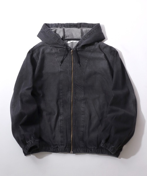 SITRY(シトリー)の「Denim Zip Hoodie/デニムパーカー デニムジャケット ブルゾン フルジップパーカー フーディー(デニムジャケット・メンズ・ネイビー/ライトグレー/ブラック/ライトブルー・M/L/LL)」の1枚目の写真
